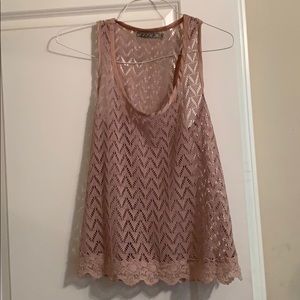 Crochet and lace tank